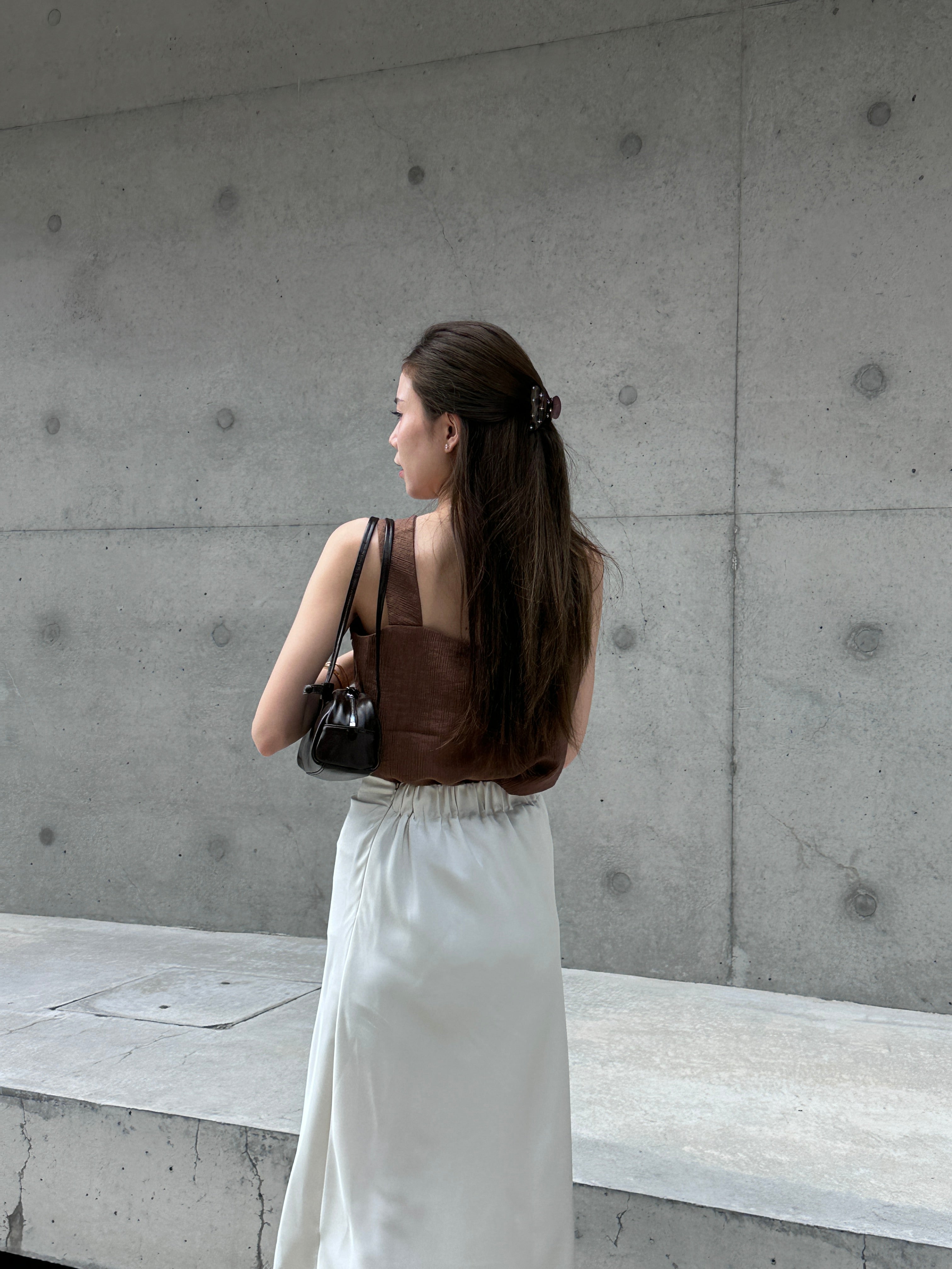 Cross Neck Chiffon Tank Top