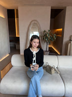 Rosy Outline Cropped Sweater