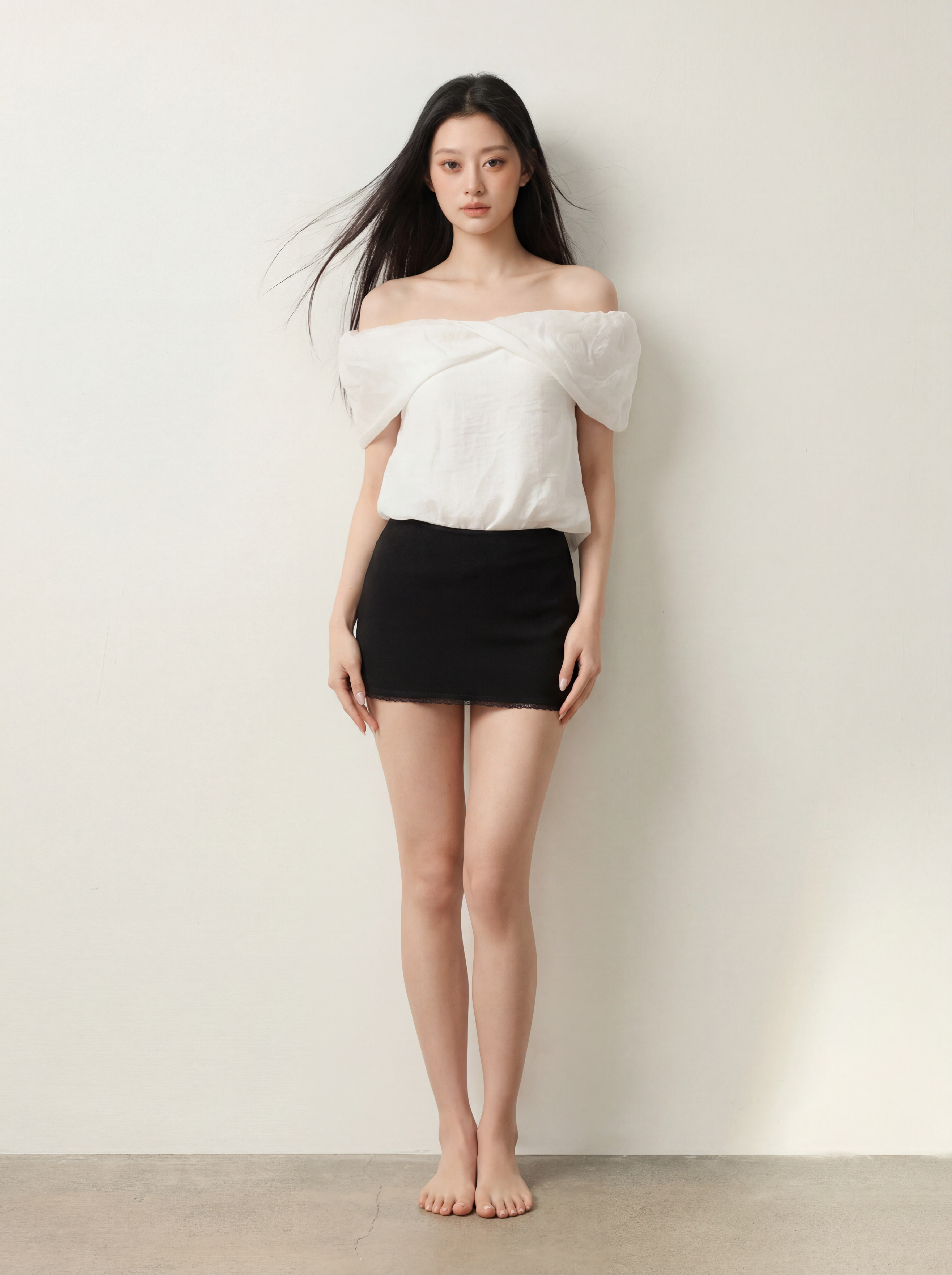 Chiffon Off Shoulder Grand T Shirt
