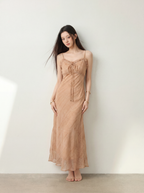 Orange Flowery Maxi Dress