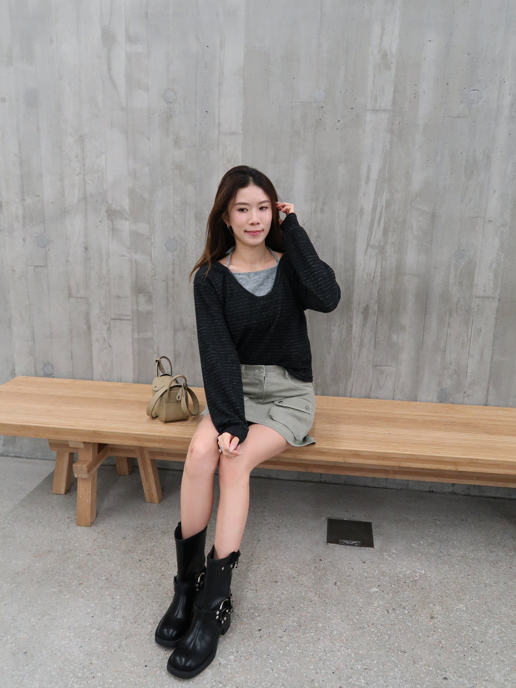 Cross neck fleece top