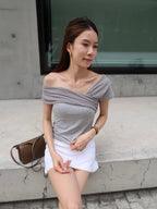 Lace Cross Cotton T Shirt