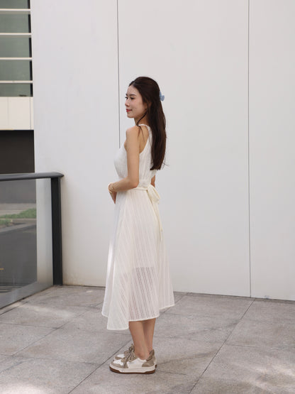 Crewneck Lace Maxi Dress