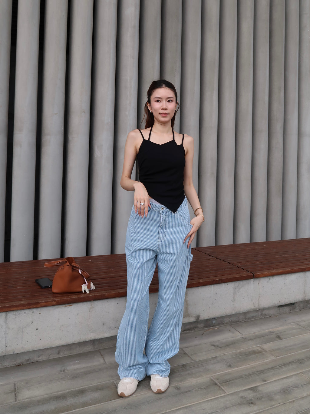 Cross Neck Cotton Tank Top with pads