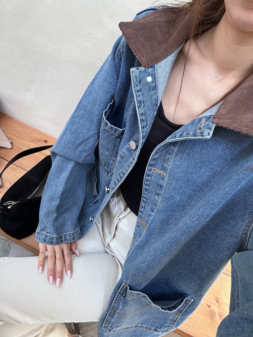 Mix Collar Denim Jacket
