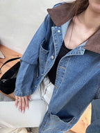 Mix Collar Denim Jacket