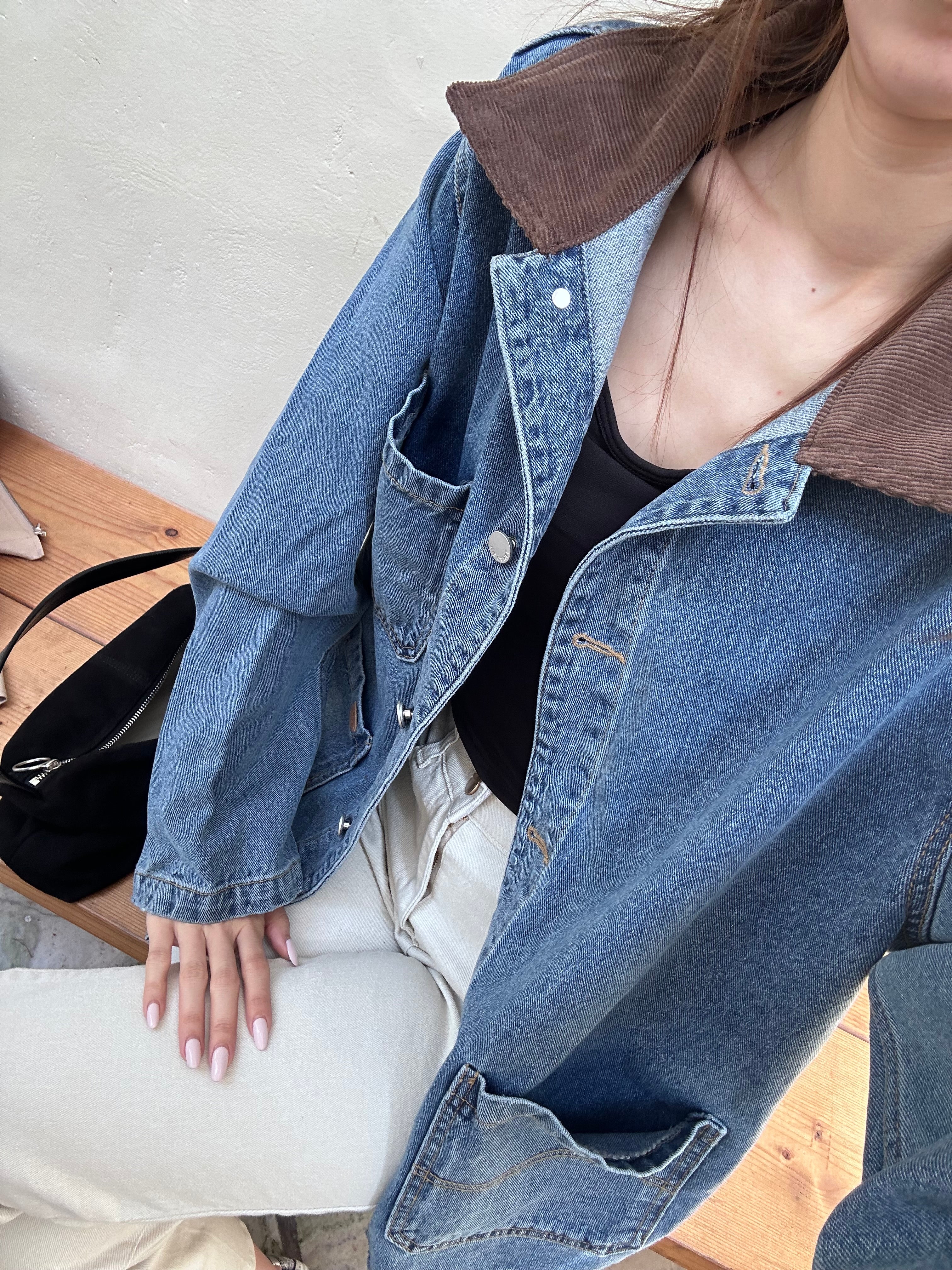 Mix Collar Denim Jacket