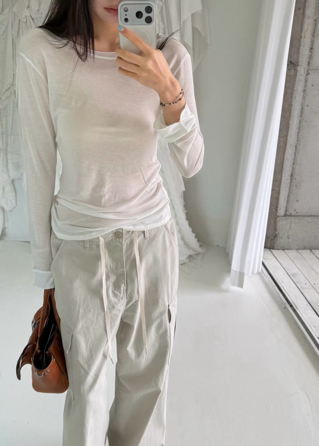 See Through Under Long Sleeves Top