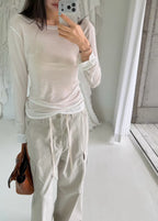 See Through Under Long Sleeves Top