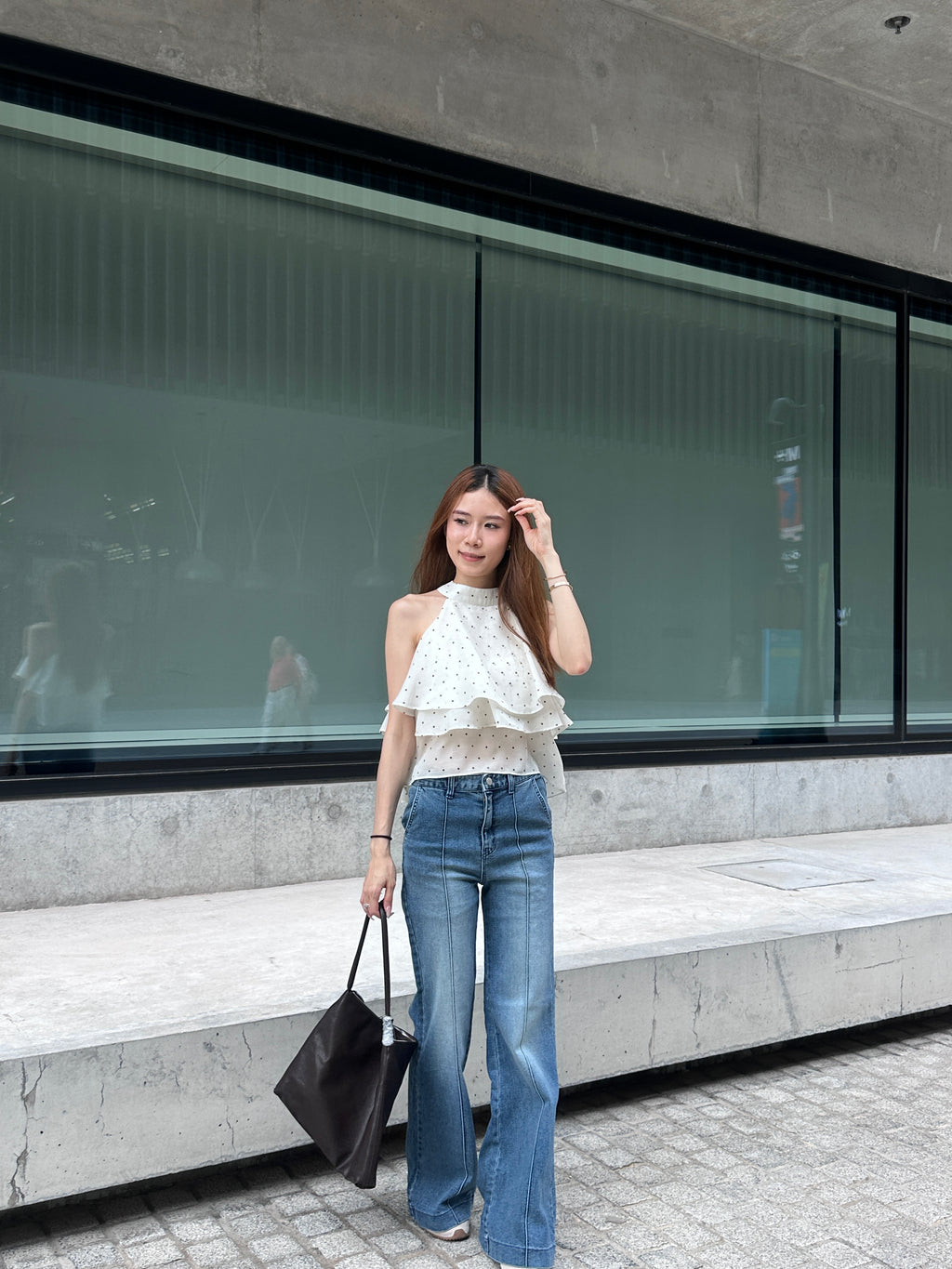 Dotted Crewneck Tank Top