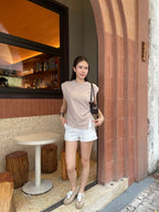 Shoulder Pads Tied Tank Top
