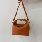 Button Rice Real Leather Bag