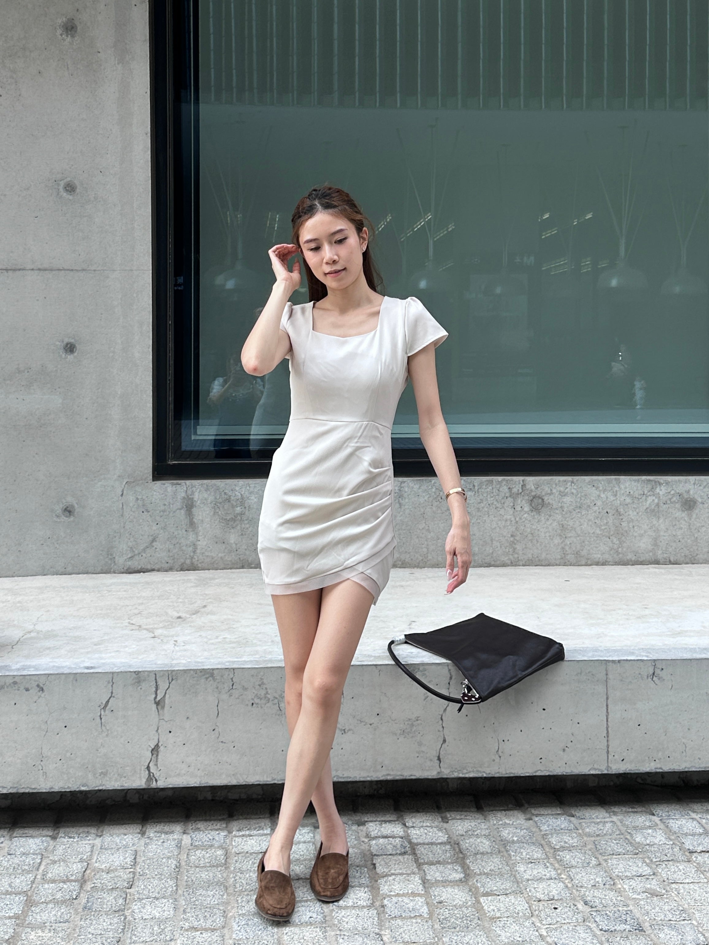 Chiffon Lace Office Mini Dress