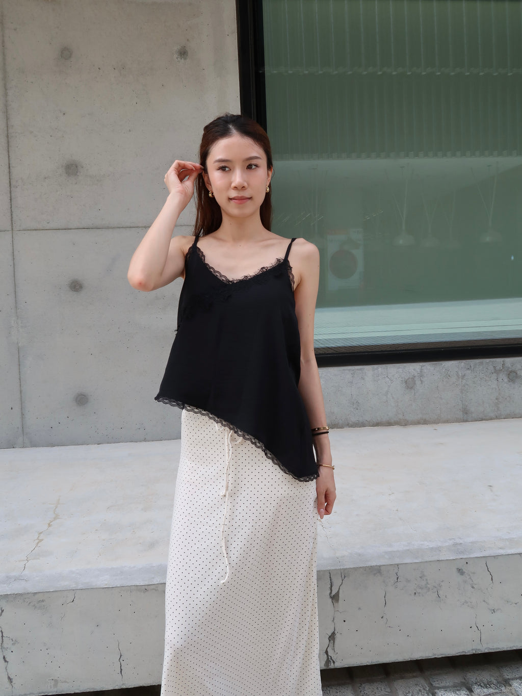 Lace Slide Cut Tank Top