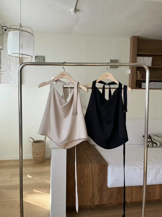 Cross neck chiffon Tank Top