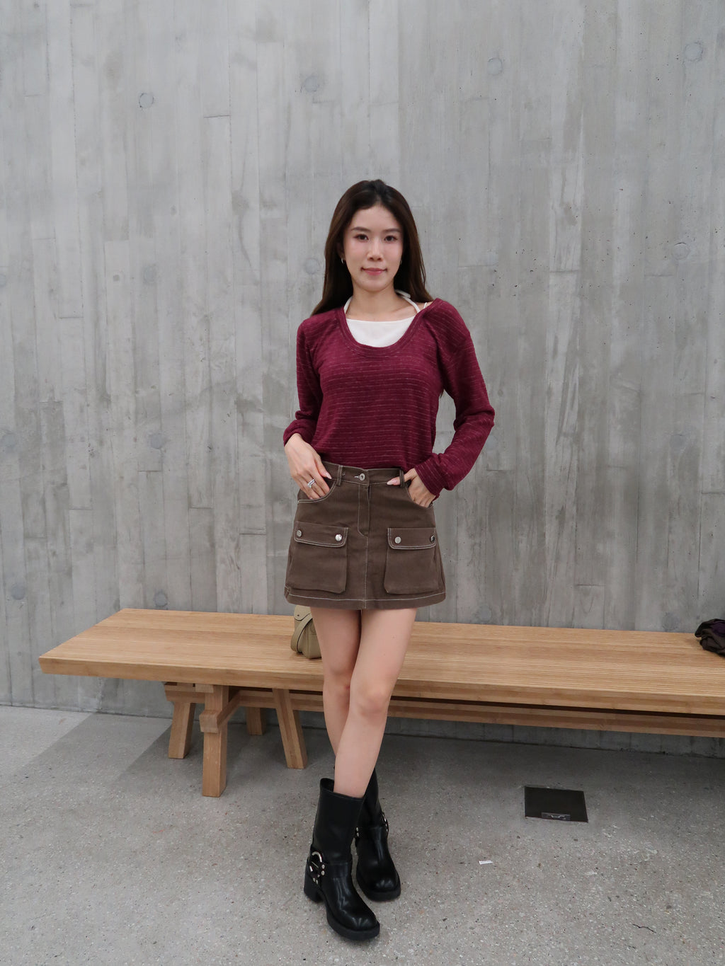 Cross neck fleece top