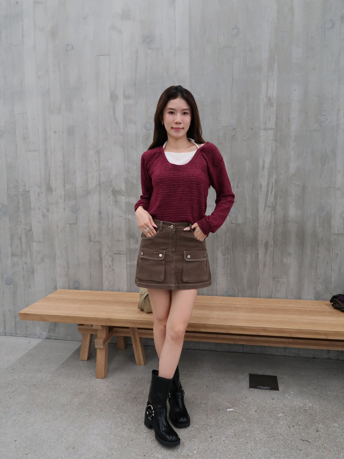 Cross neck fleece top