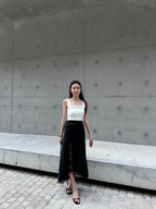 Ruffles Neck Cotton Tank Top