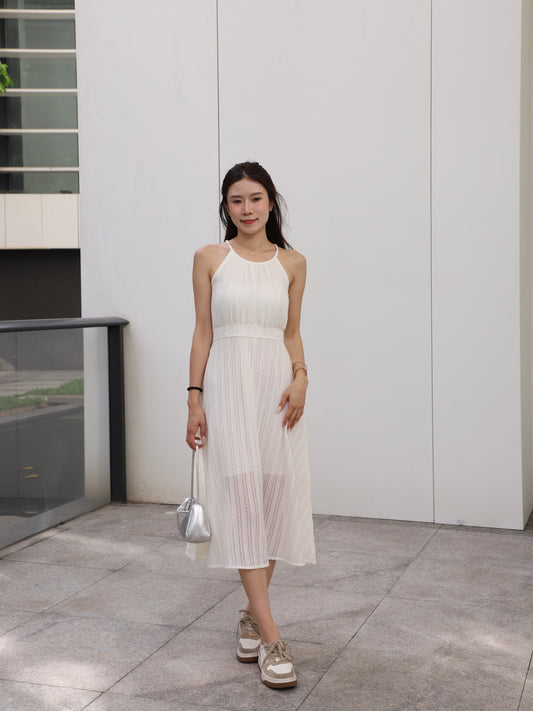 Crewneck Lace Maxi Dress