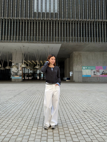 Mix Checked Wool Cardigan