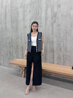 Lace Chiffon Slit Skirt