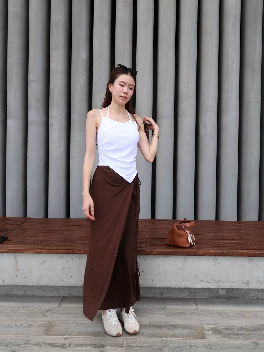 Cross Neck Cotton Tank Top with pads