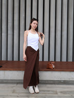 Cross Neck Cotton Tank Top with pads