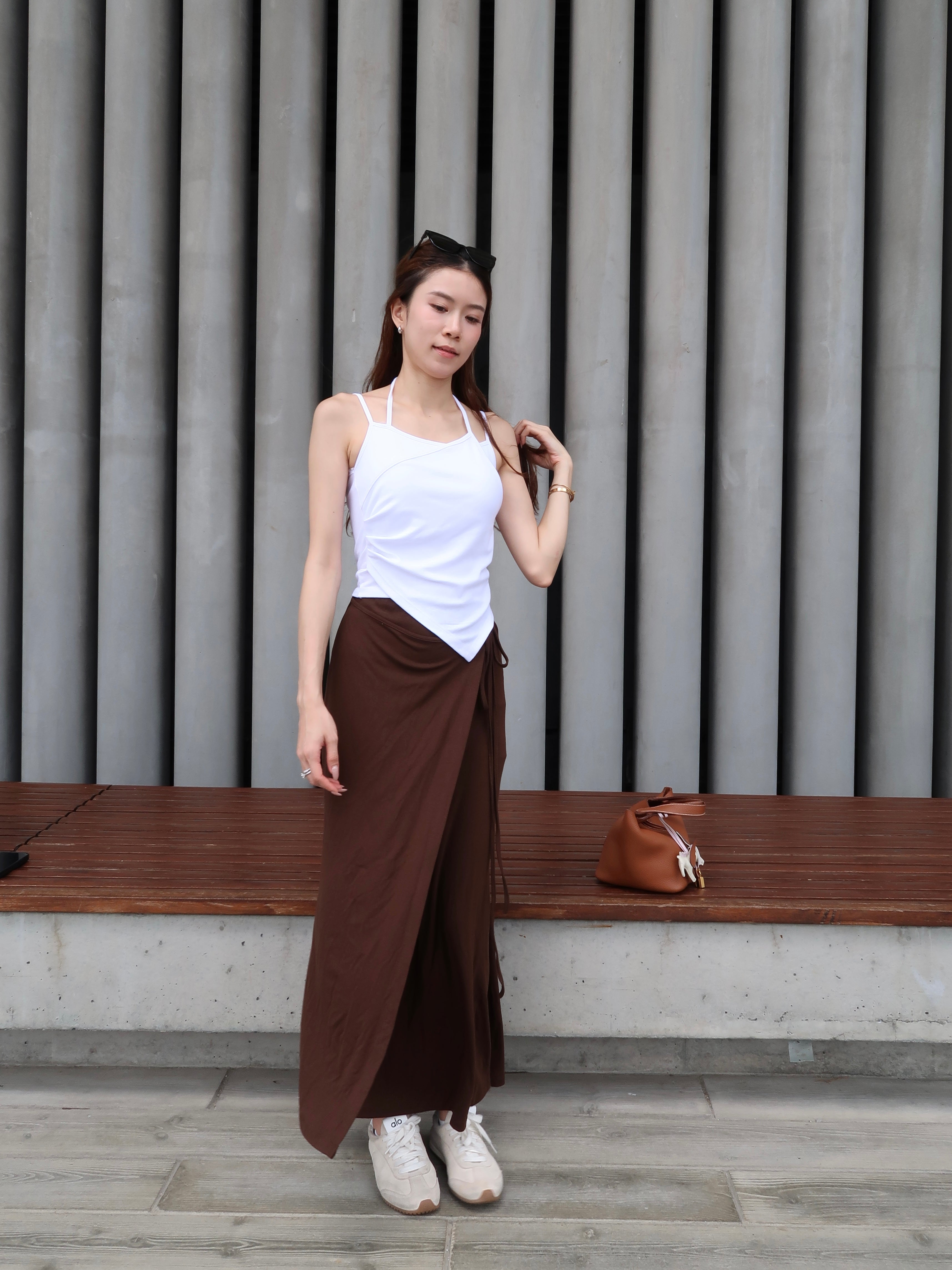 Cross Neck Cotton Tank Top with pads