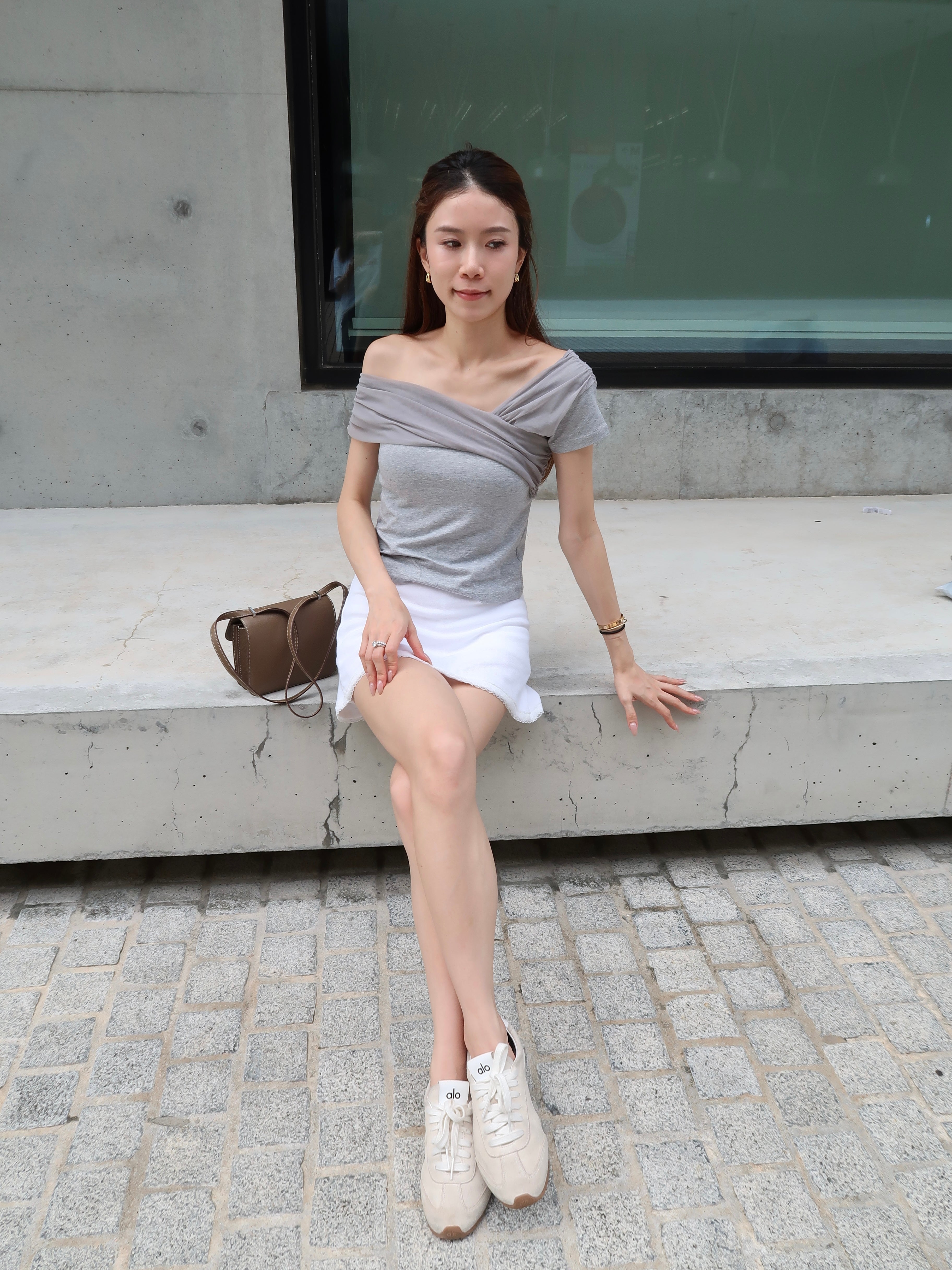 Lace Cross Cotton T Shirt