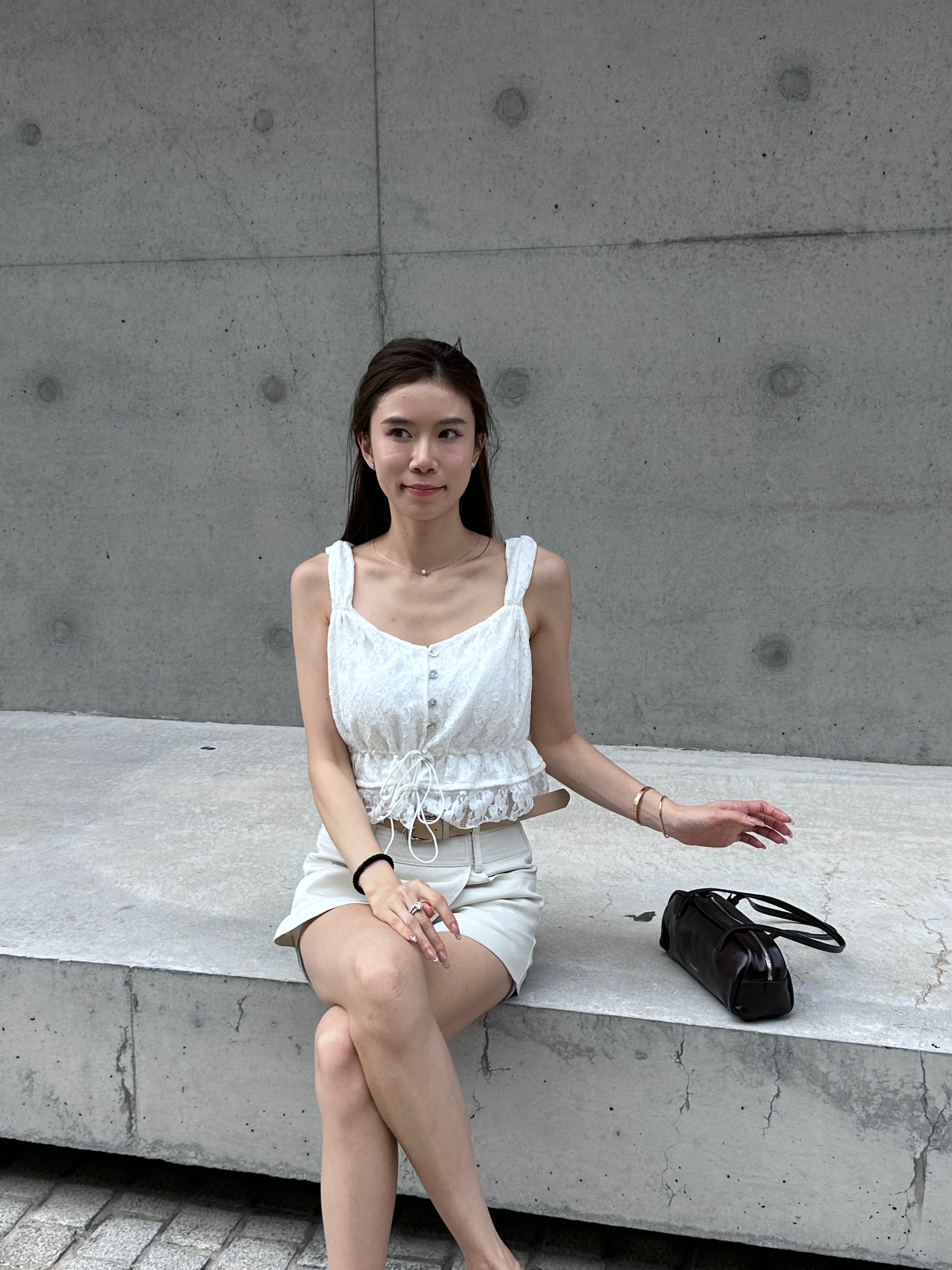 Whole Lace Tied Tank Top