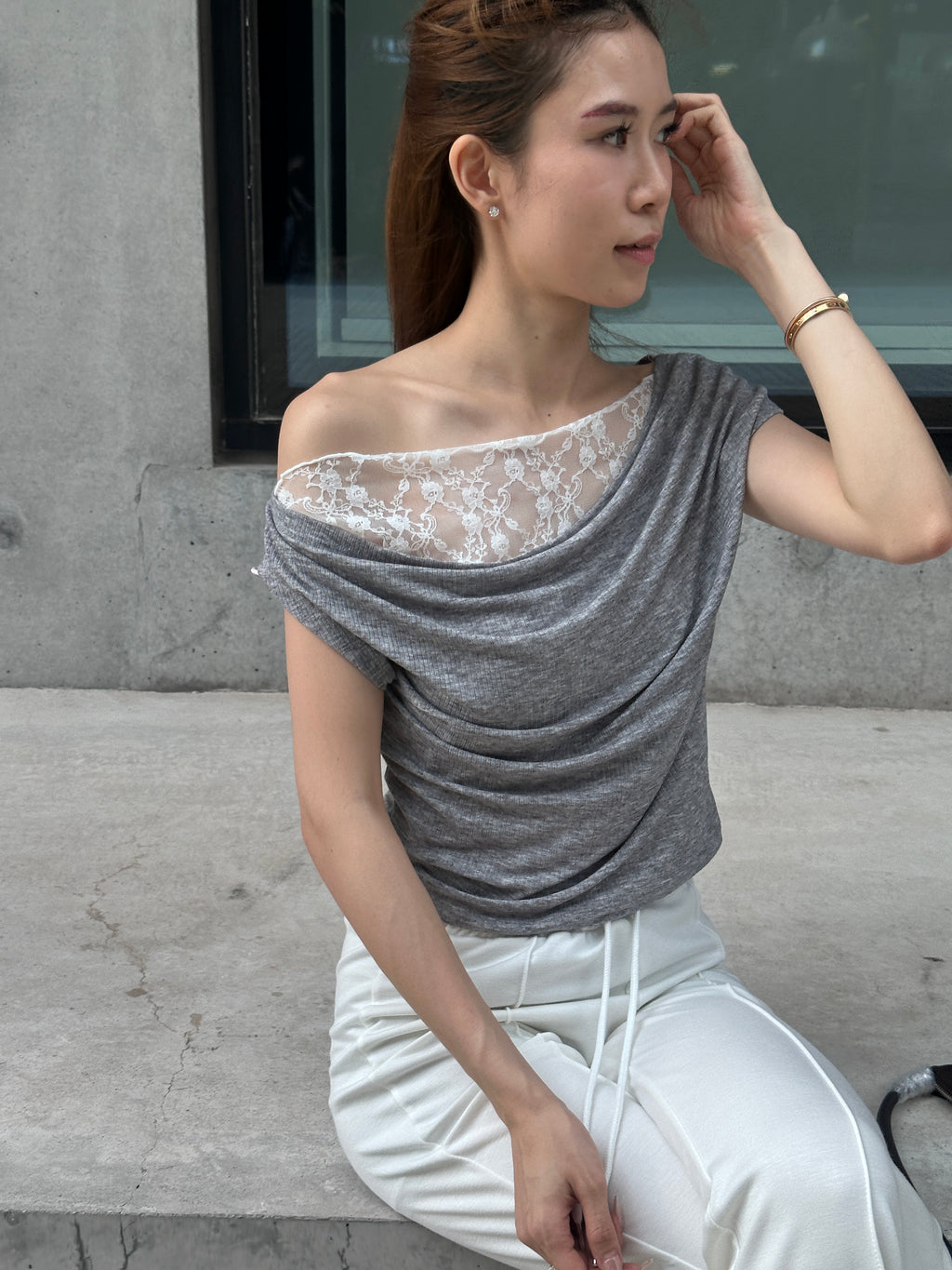 Half Lace Short T Top