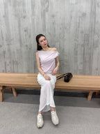 Button on Shoulder T Top