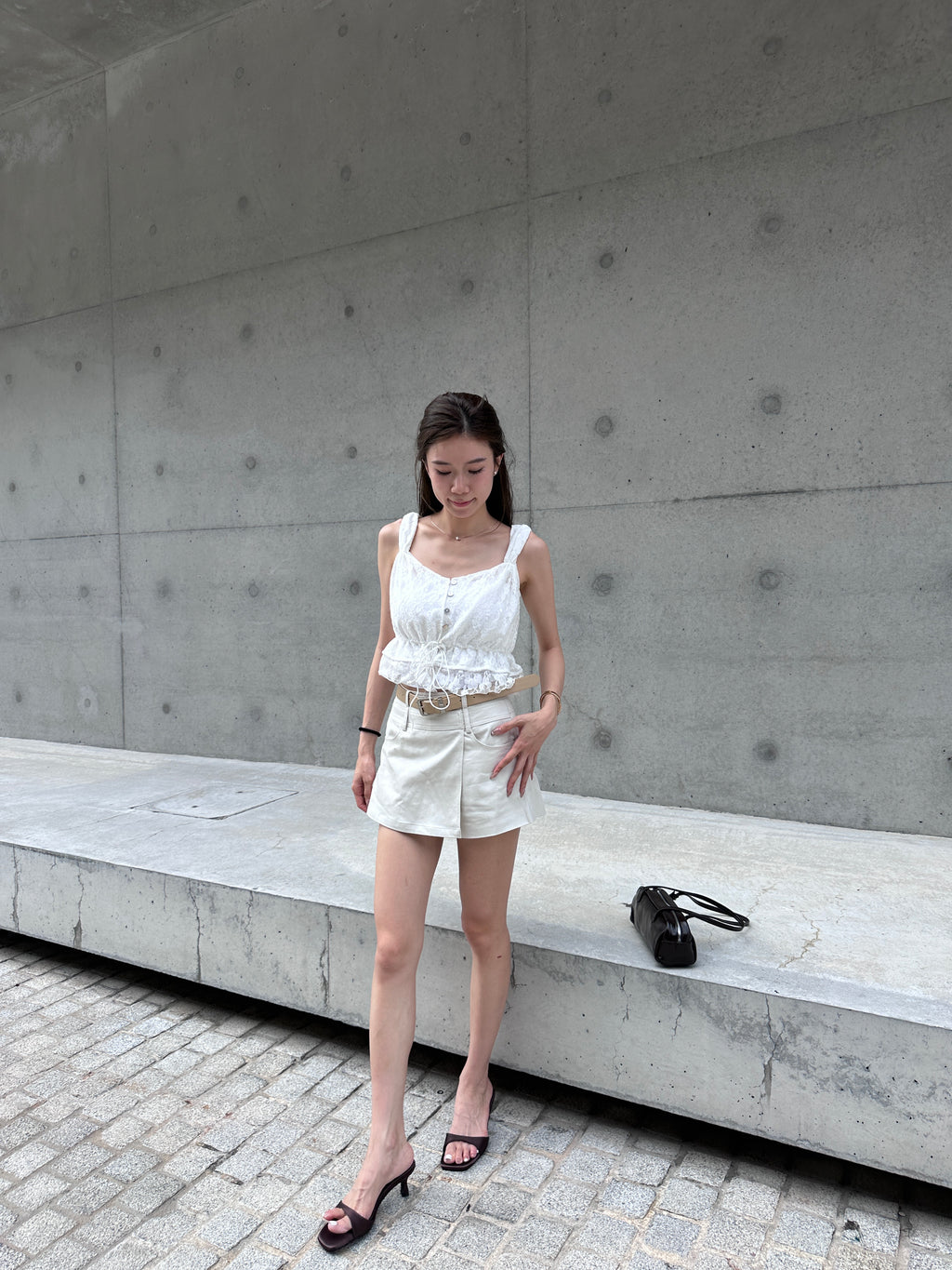 Whole Lace Tied Tank Top