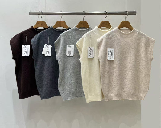 Wool Short Sleeves Top