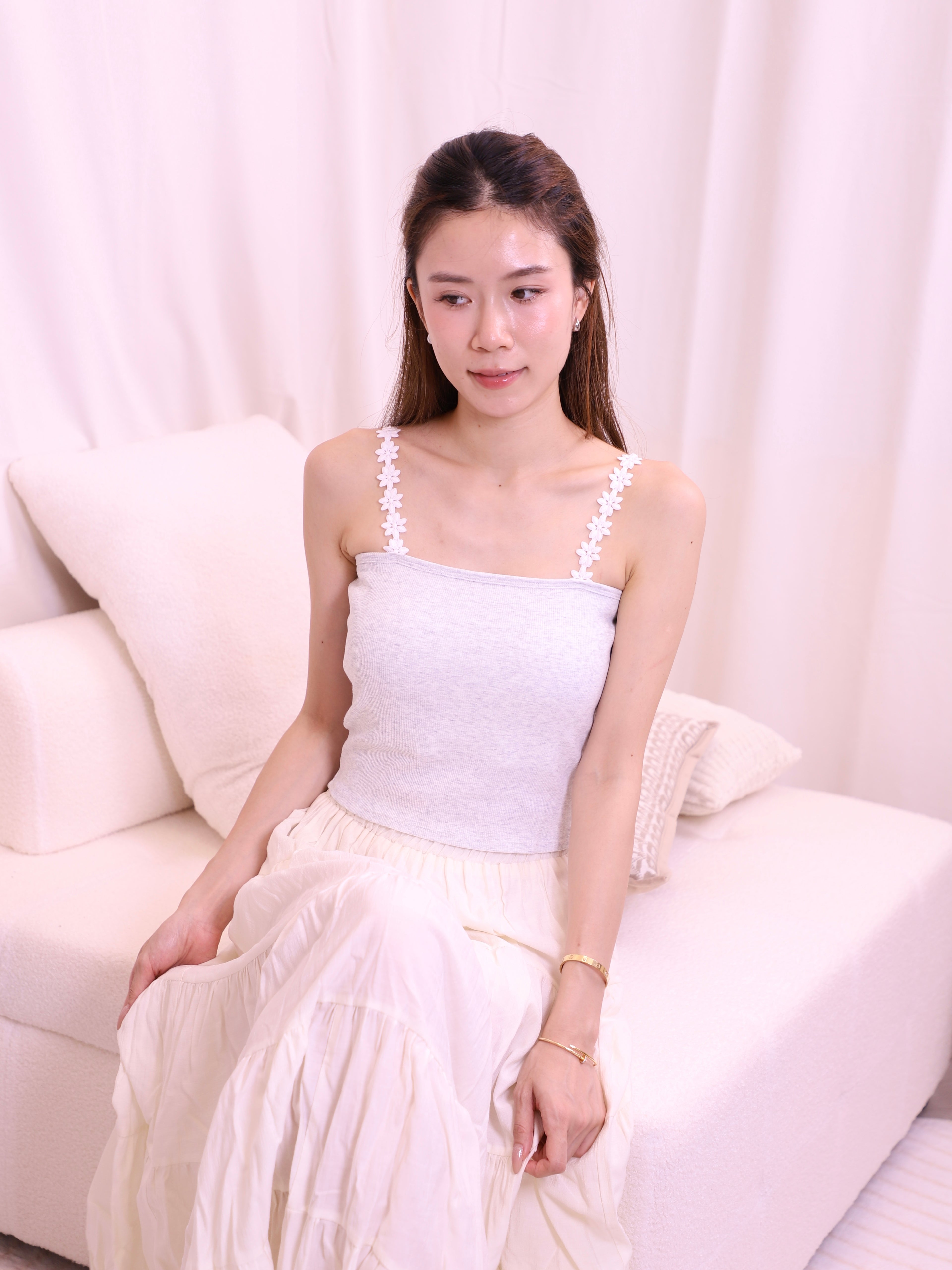 3D Flower Shoulder Bra Top