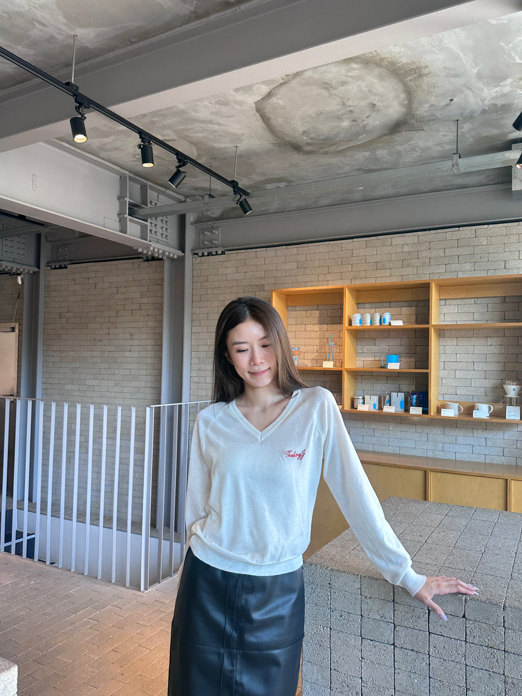 V neck Knitted Log Long Sleeves