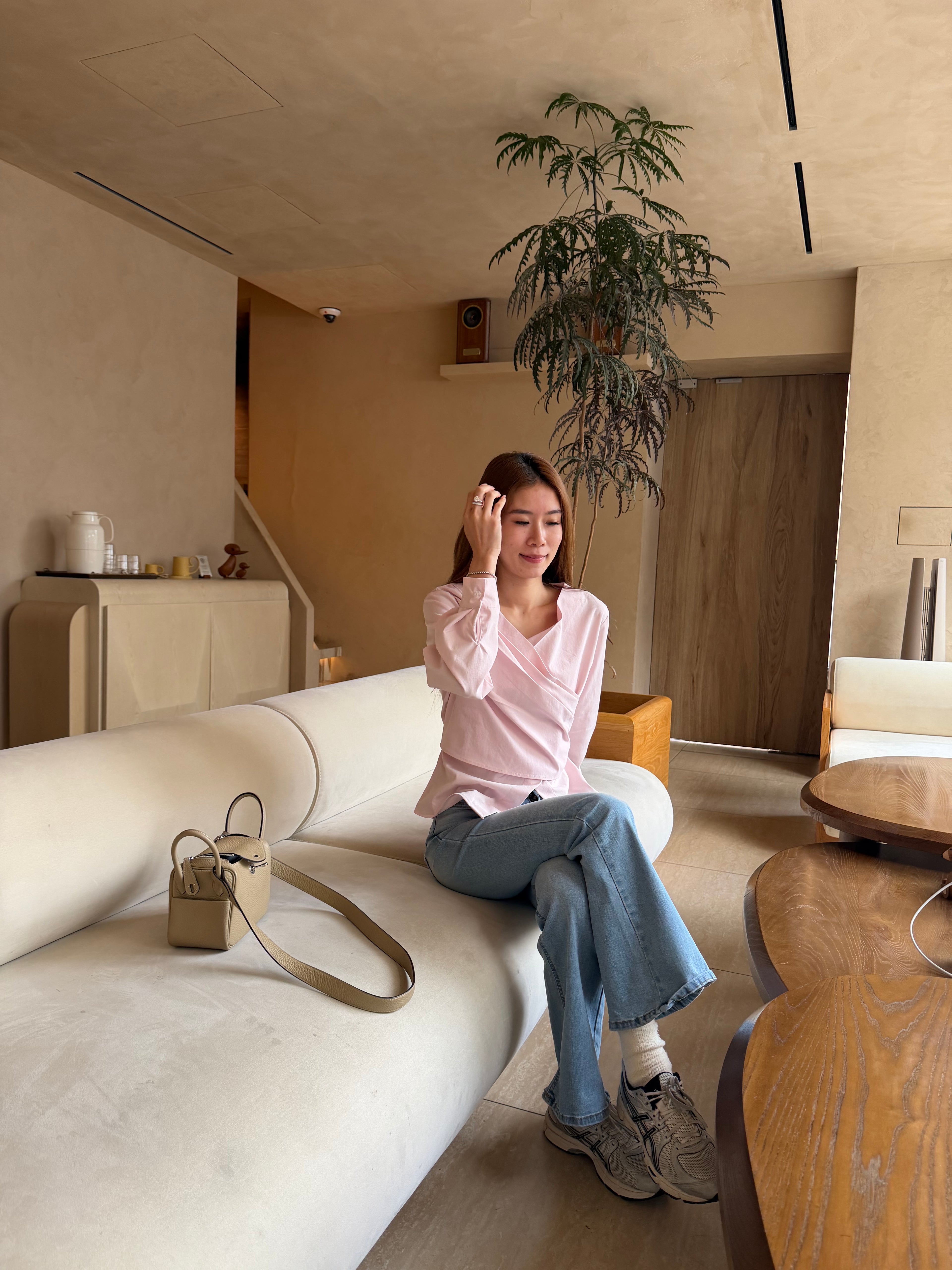 V neck Tied Shirt Top