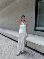 Cross Neck Shirt Tank Top