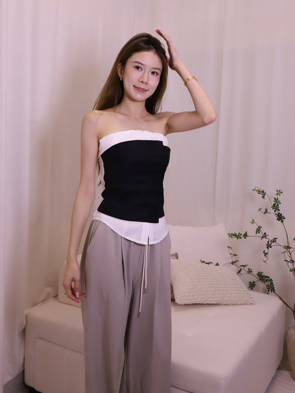 Shirt Mix Off Shoulder Top