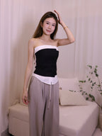 Shirt Mix Off Shoulder Top