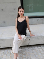 Lace Slide Cut Tank Top