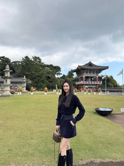 Rhombus Shape Jacket & Skirt