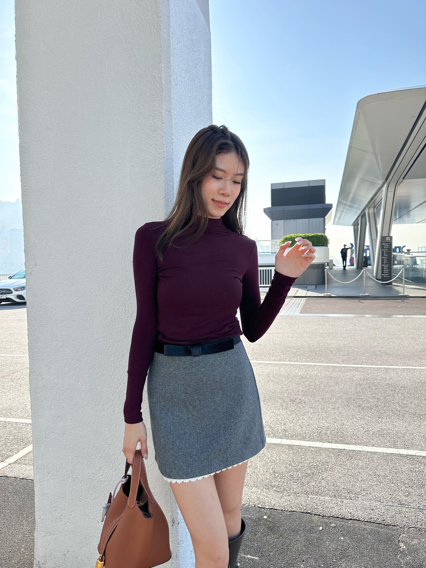 Turtle Neck Base Long Sleeves Top