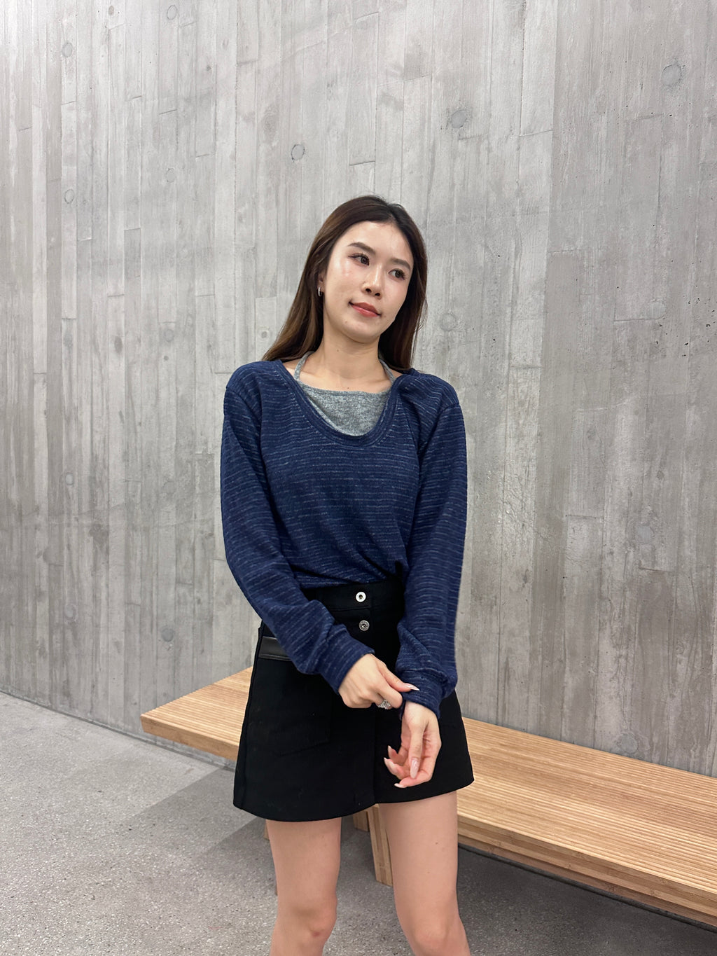 Cross neck fleece top