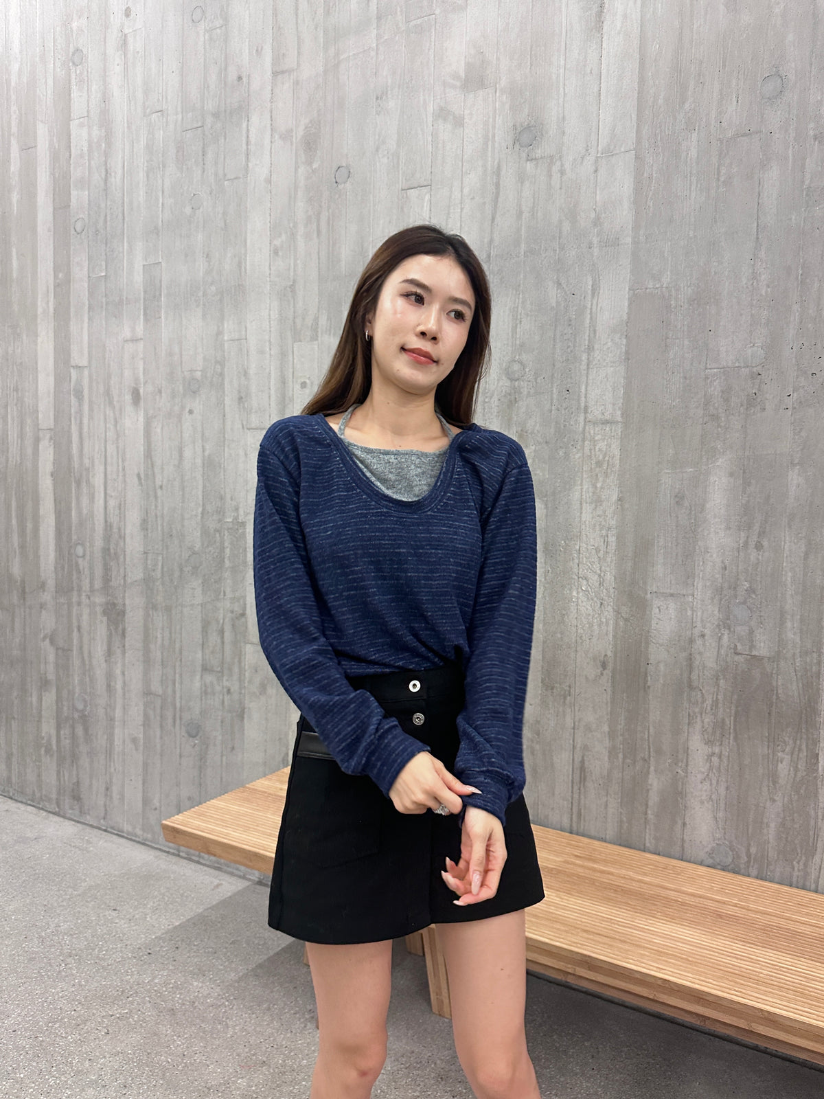 Cross neck fleece top