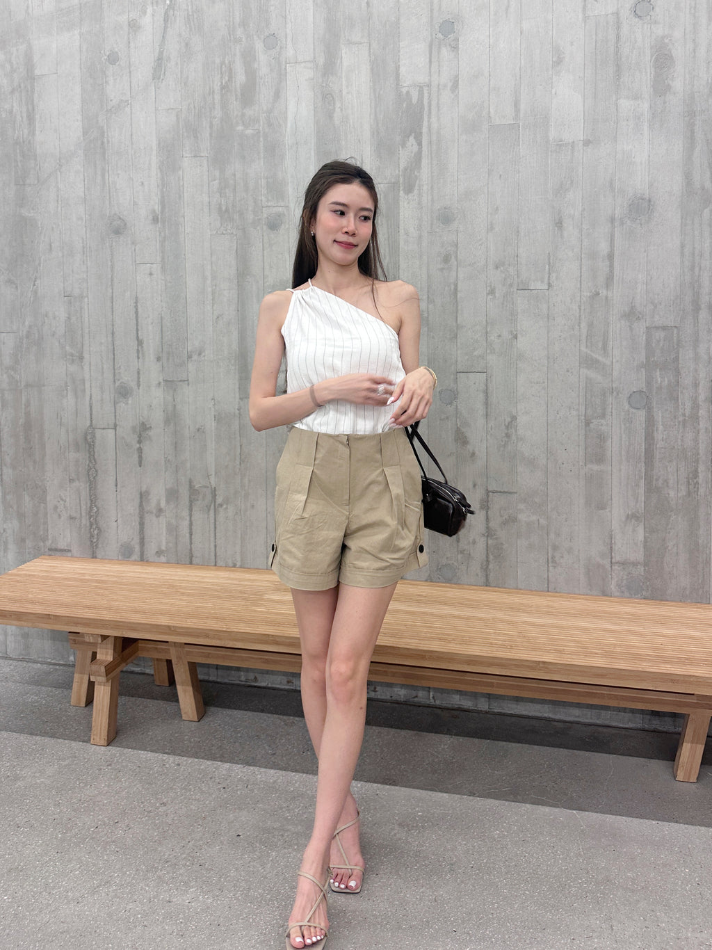 Linen Cross Shoulder Tank Top