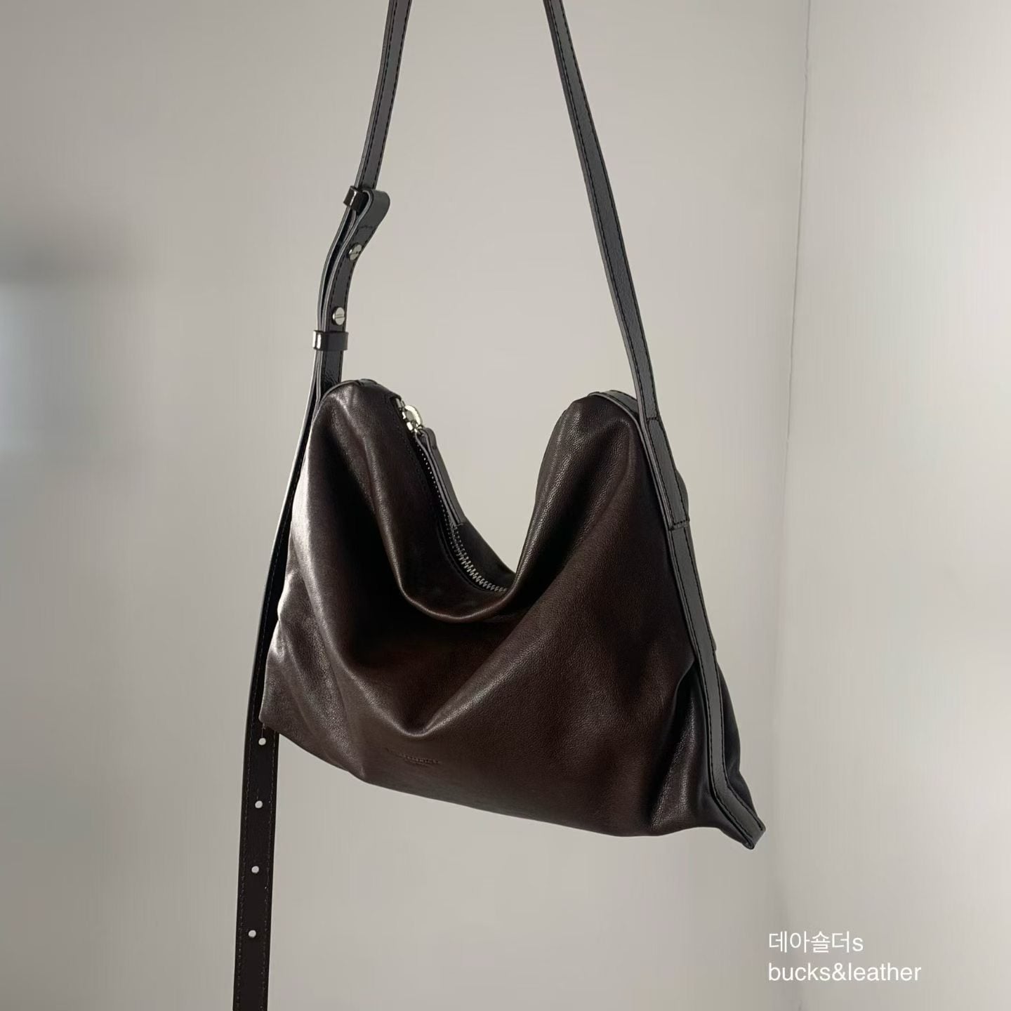 Real Leather Office Zipped Bag 大號（底部幼版）