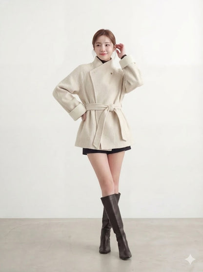 Doubled Wool Mid Length Jacket