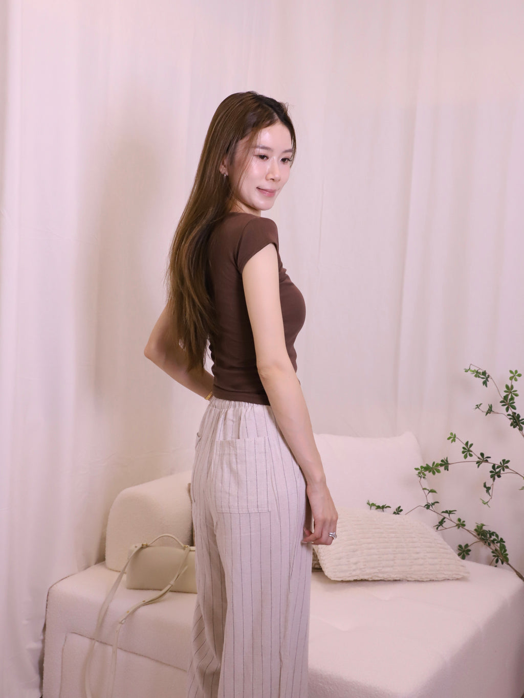 Linen Striped Causal Pants