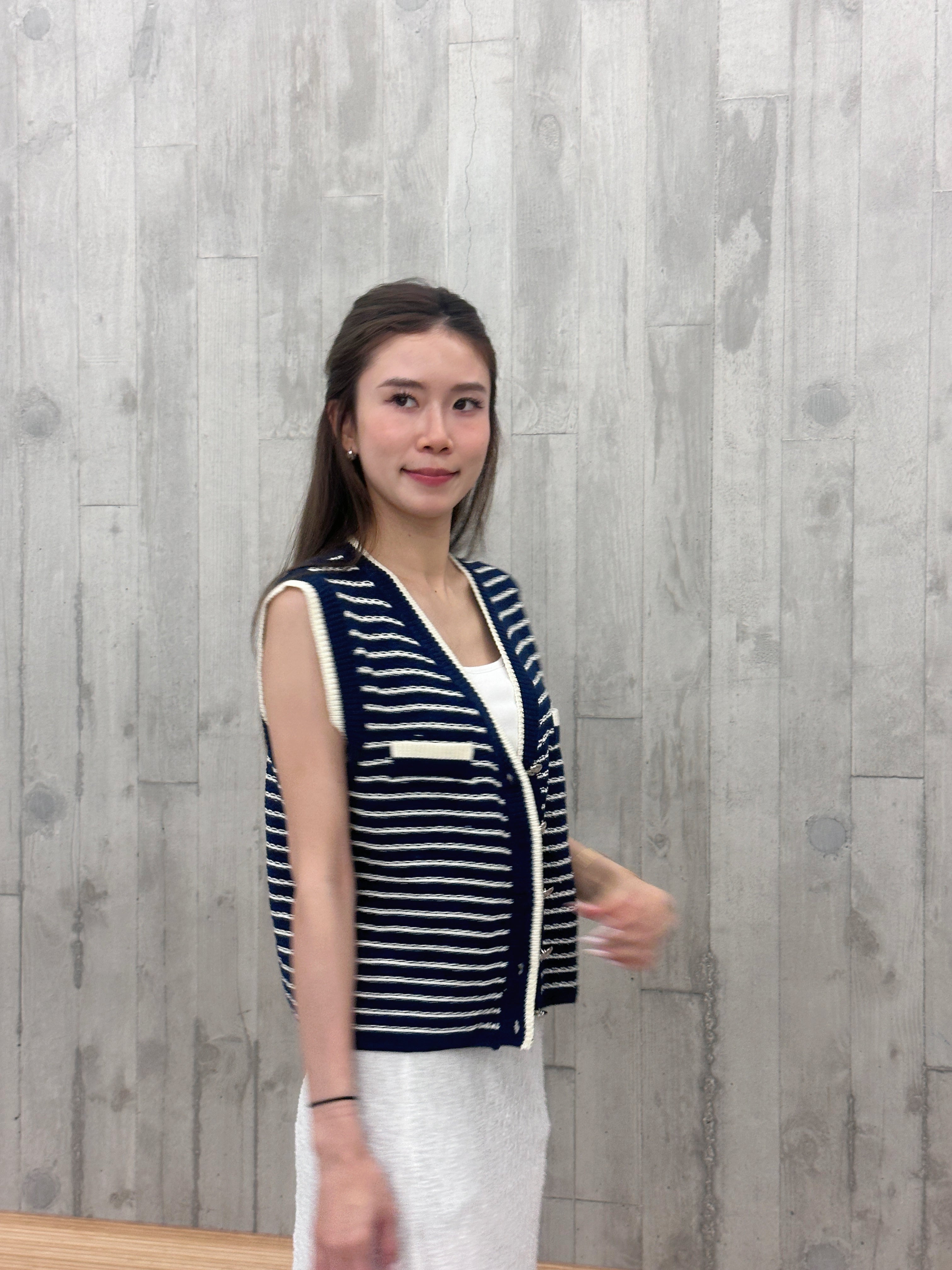 Striped Knitted Vest